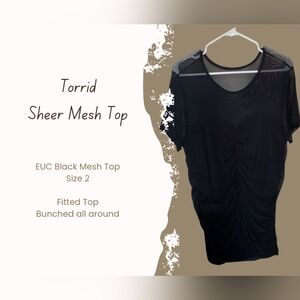 EUC Torrid Mesh Bunched Top Size 2